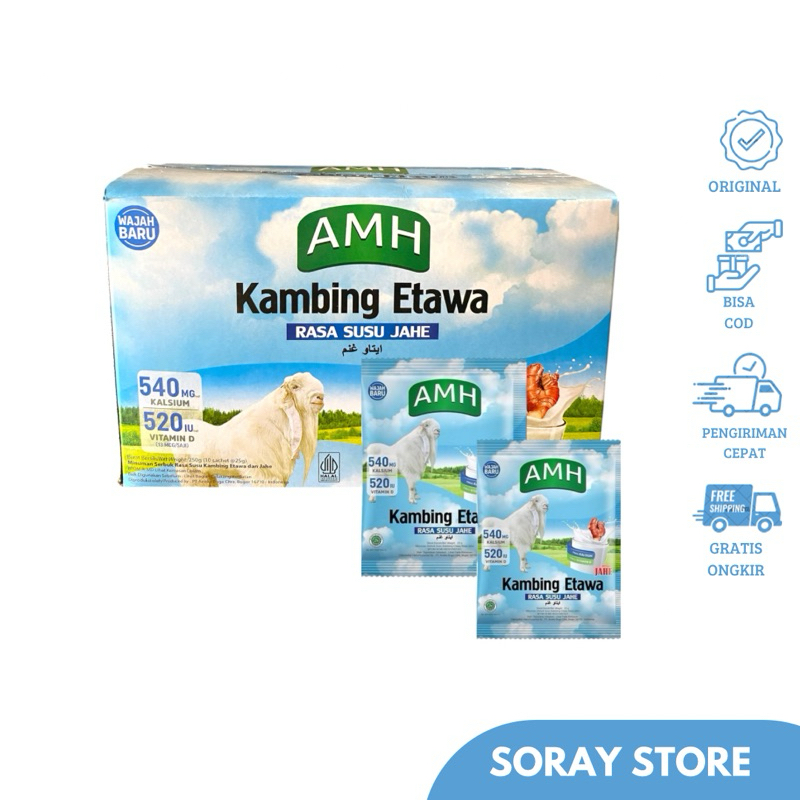 

Susu Kambing Etawa Jahe AMH 1 Box Isi 10 Sachet