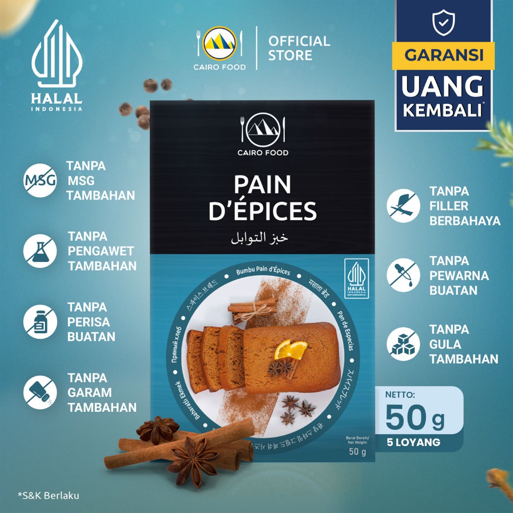 

Bumbu Pain d'Epices Sehat – Tanpa MSG, 100% Rempah Murni | Cairo Food