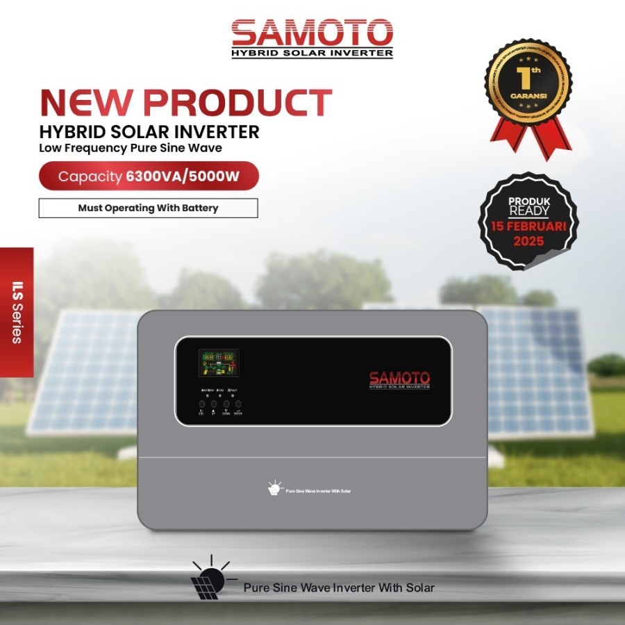 Inverter ILS6300 SAMOTO Hybird Low Frequency Pure Sinewave 12V 6300VA/5000W Hybrid Solar Inverter So