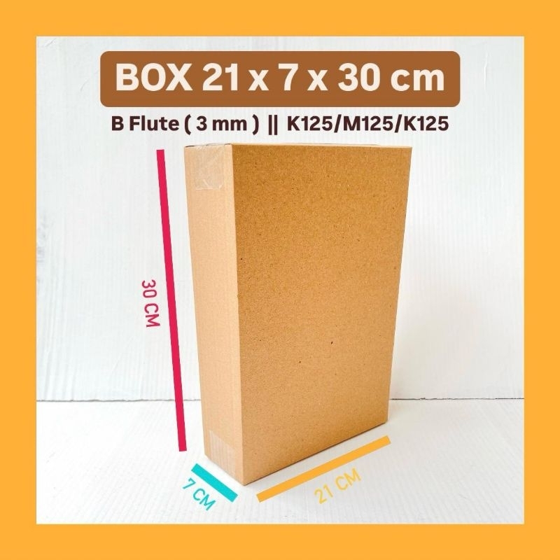 

kardus karton box polos uk. 21 x 7 x 30 cm, single wall tebal 3mm