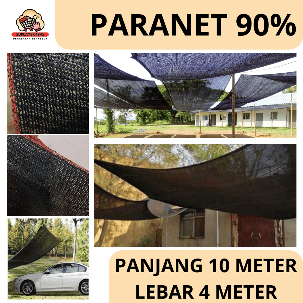 Paranet 90% Panjang 10 Meter x Lebar 4 Meter - Jaring Anti Uv - Peneduh