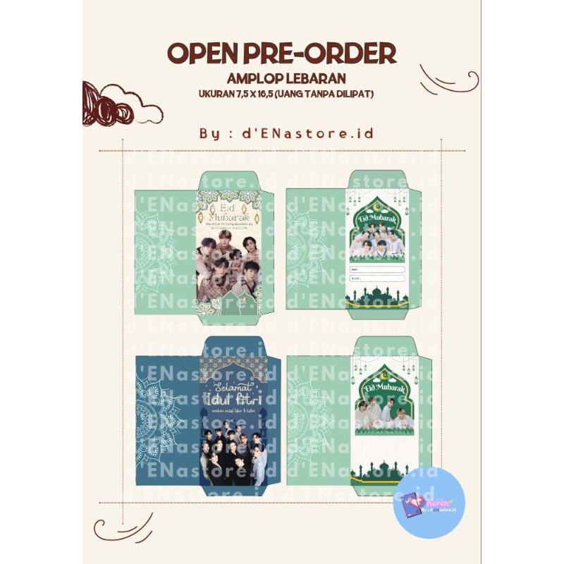 

AMPLOP LEBARAN edisi K-pop (ENHYPEN, SEVENTEEN, TXT, ASTRO) isi 10pcs