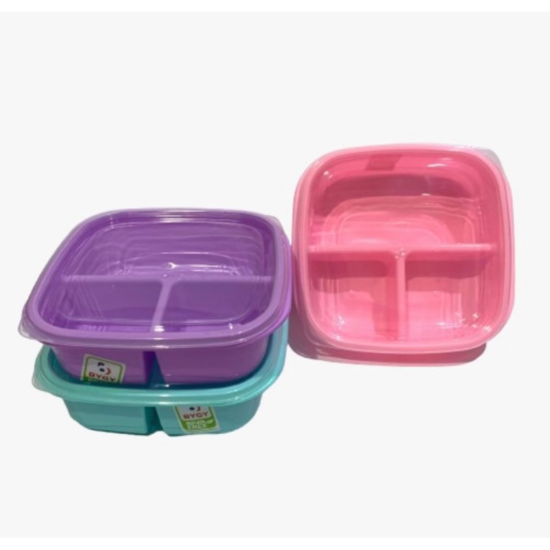 Tempat makan anak plastik / Tepak makan Biggy 3 sekat / Tepak makan plastik /