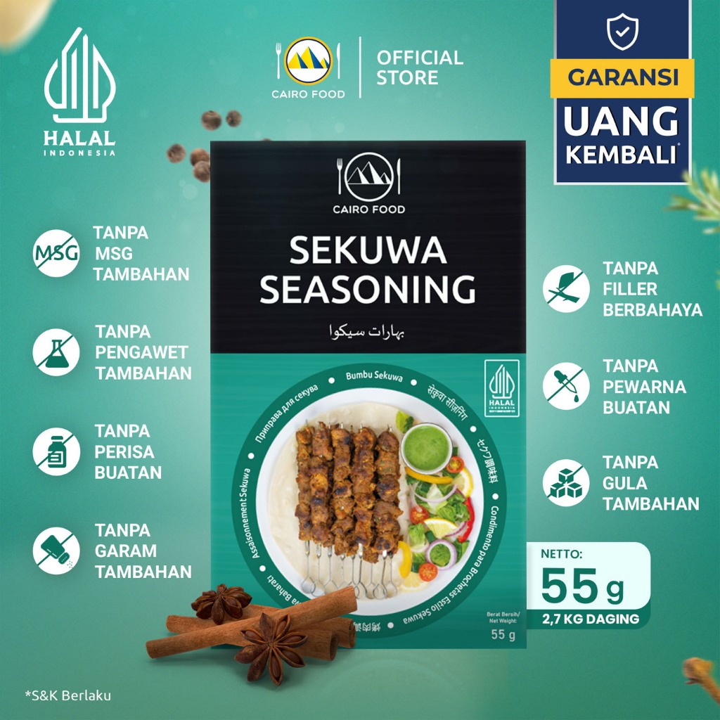 

Bumbu Sekuwa Sehat – Tanpa MSG, 100% Rempah Murni | Cairo Food