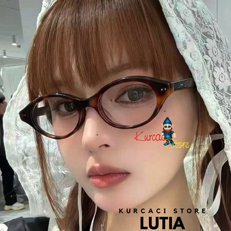 KurcaciStore, Frame Kacamata Retro Lutia Ukuran Kecil Pria Wanita Bisa dipasang Antiradiasi Komputer