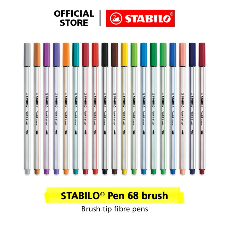 

STABILO Pen 68 Brush Premium Marker Kuas Kaligrafi Art Lettering Spidol Warna Lengkap Colorful Set 19pcs Pastel ARTY
