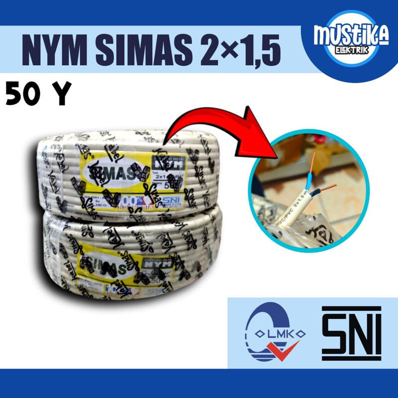 KABEL NYM SIMAS 2x1,5 50M SNI