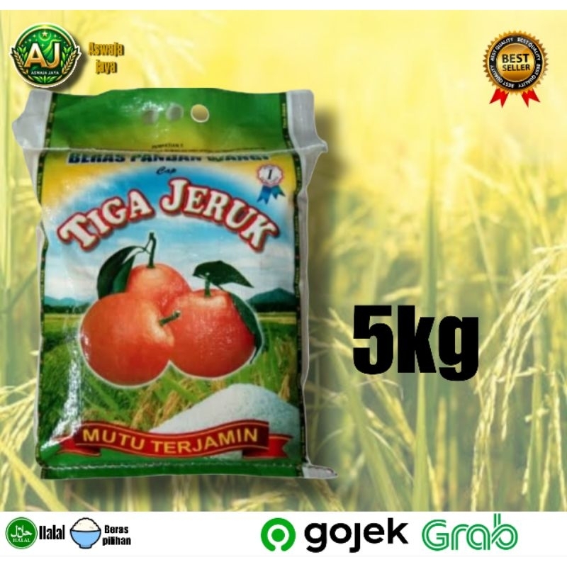 

BERAS Tiga jeruk 5KG - Premium (Pulen)