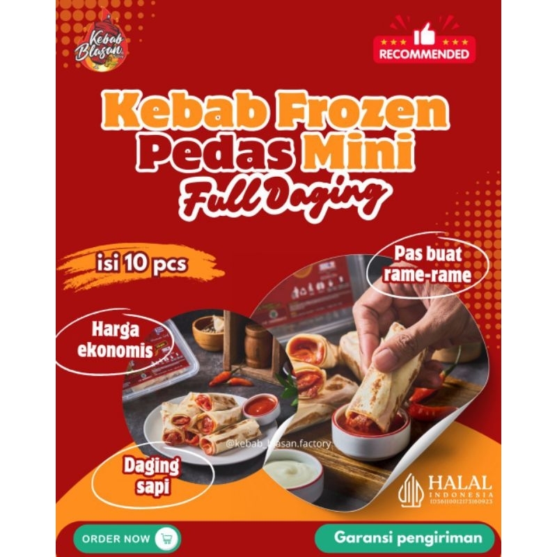 

[Halal] KEBAB FROZEN PEDAS MINI ISI 10 FULL DAGING