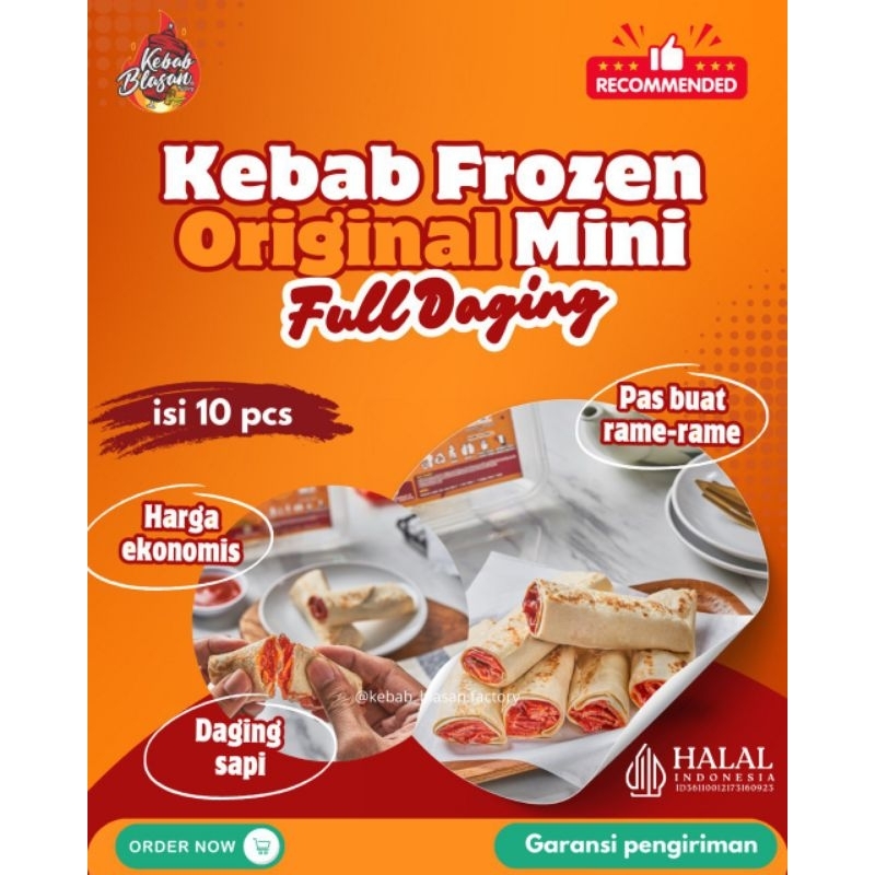 

KEBAB FROZEN ORIGINAL MINI ISI 10 FULL DAGING