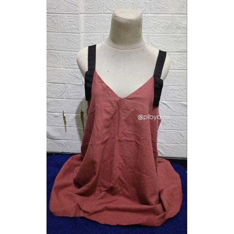 Dress Wanita Merah Bata