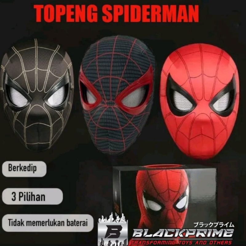 Topeng Spiderman Kedip mainan Superhero Cosplay spiderman
