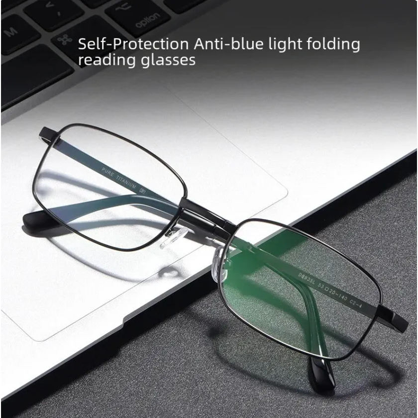Kacamata Baca Lensa Plus +1, +1,5, +2, + 2,5, + 3, +3,5, + 4 Pria Wanita Stainless Steel Lensa Plus 