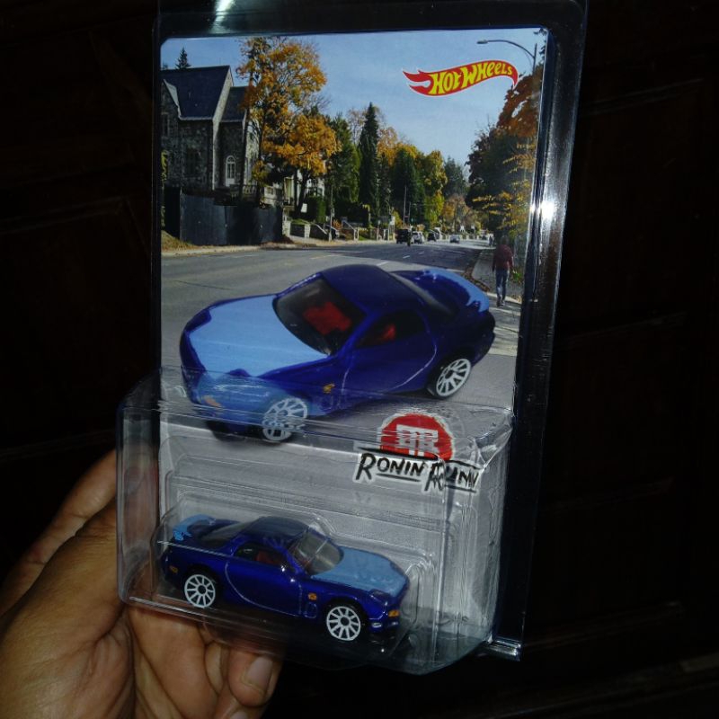 Custom Card Ronin Run Mazda RX7 Navy Blue Sky Free Protector Hw Hot Wheels Hotwheels Bday Gift Hadia