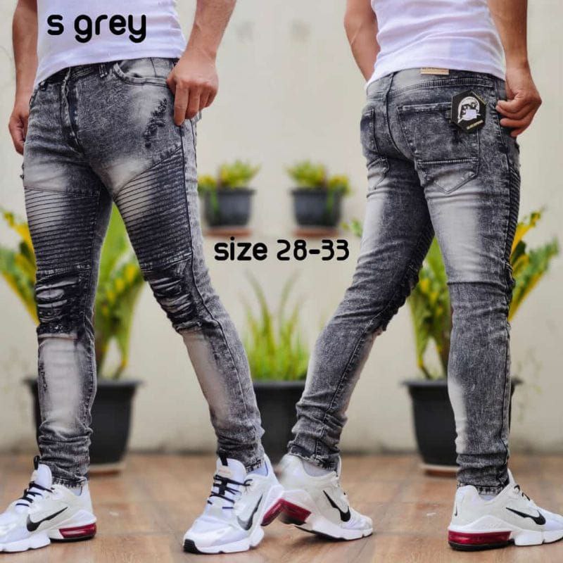Celana Jeans Bikers Pria Patch Lutut Skinny / Celana Jeans Bikers Pria / Celana Jeans Bikers