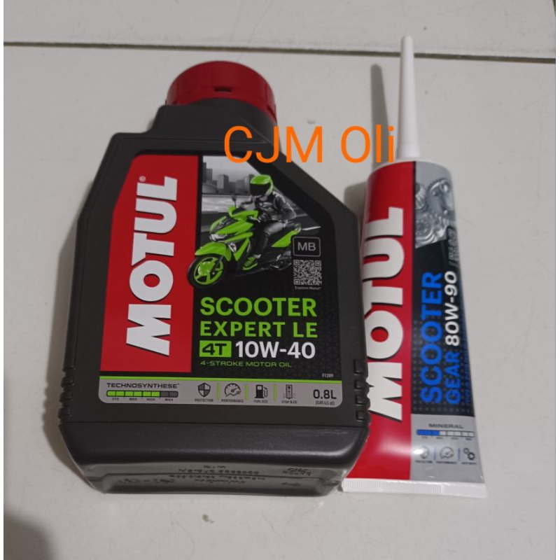 Oli Motul EXPERT LE SAE 10-40w 800mL + oli gardan GGI 120 ML untuk motor matic PCX 150/160/ADV 150/1