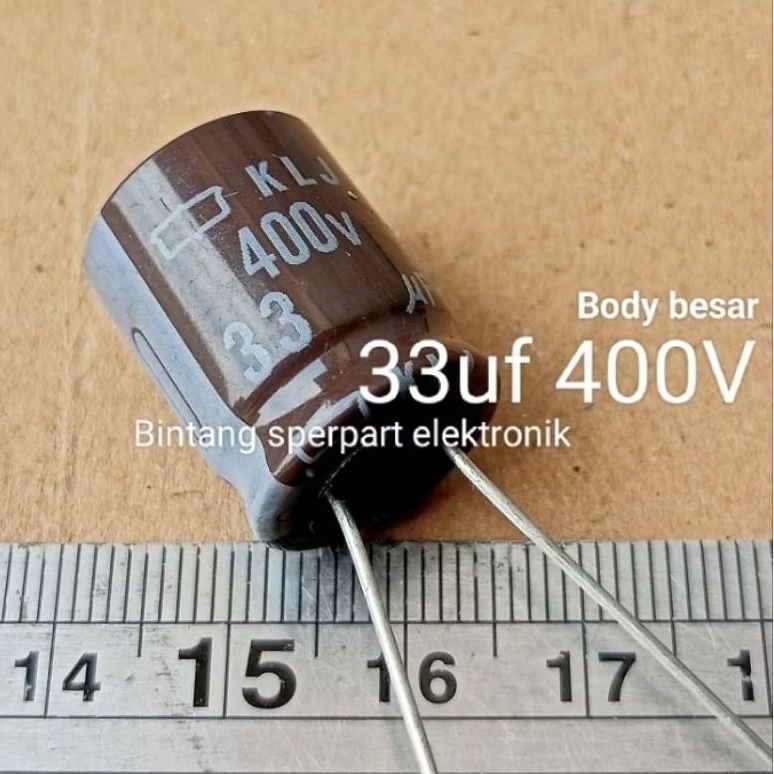 (1 Buah) KAPASITOR ELCO 33UF 400V CAPACITOR ELCO 33UF 400V KAPASITOR ELCO 400V 33UF ELCO 33UF 400V C