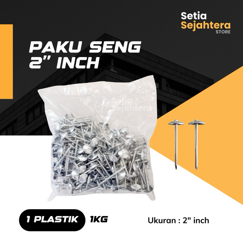 Paku Payung Seng Asbes Atap Plastik 2 inch - 1 kg