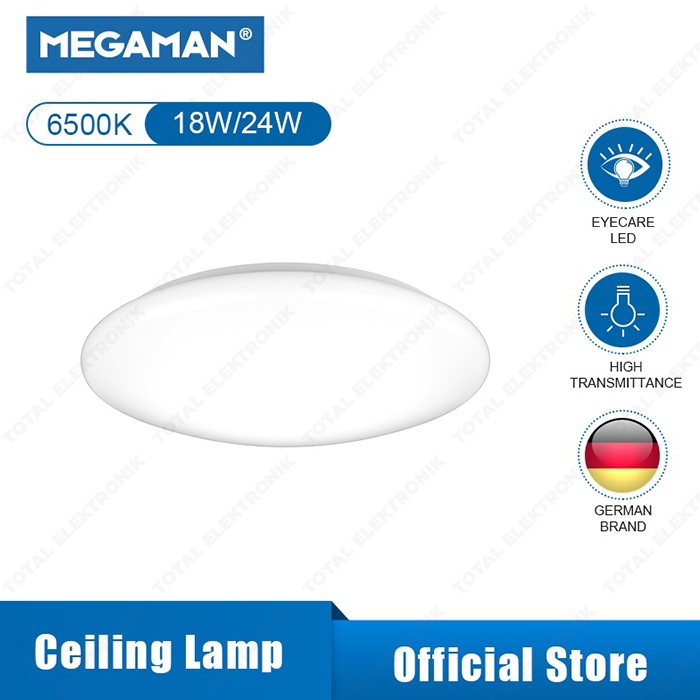 MEGAMAN Lampu Ceiling plafon Super Slim 18 WATT - 24 WATT PUTIH