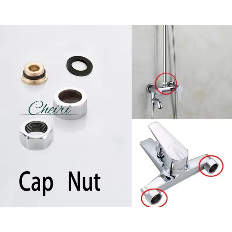 Mur Kran bathub Ring kran mixer hot and cold panas dingin Mur ring drat keran air panas dingin