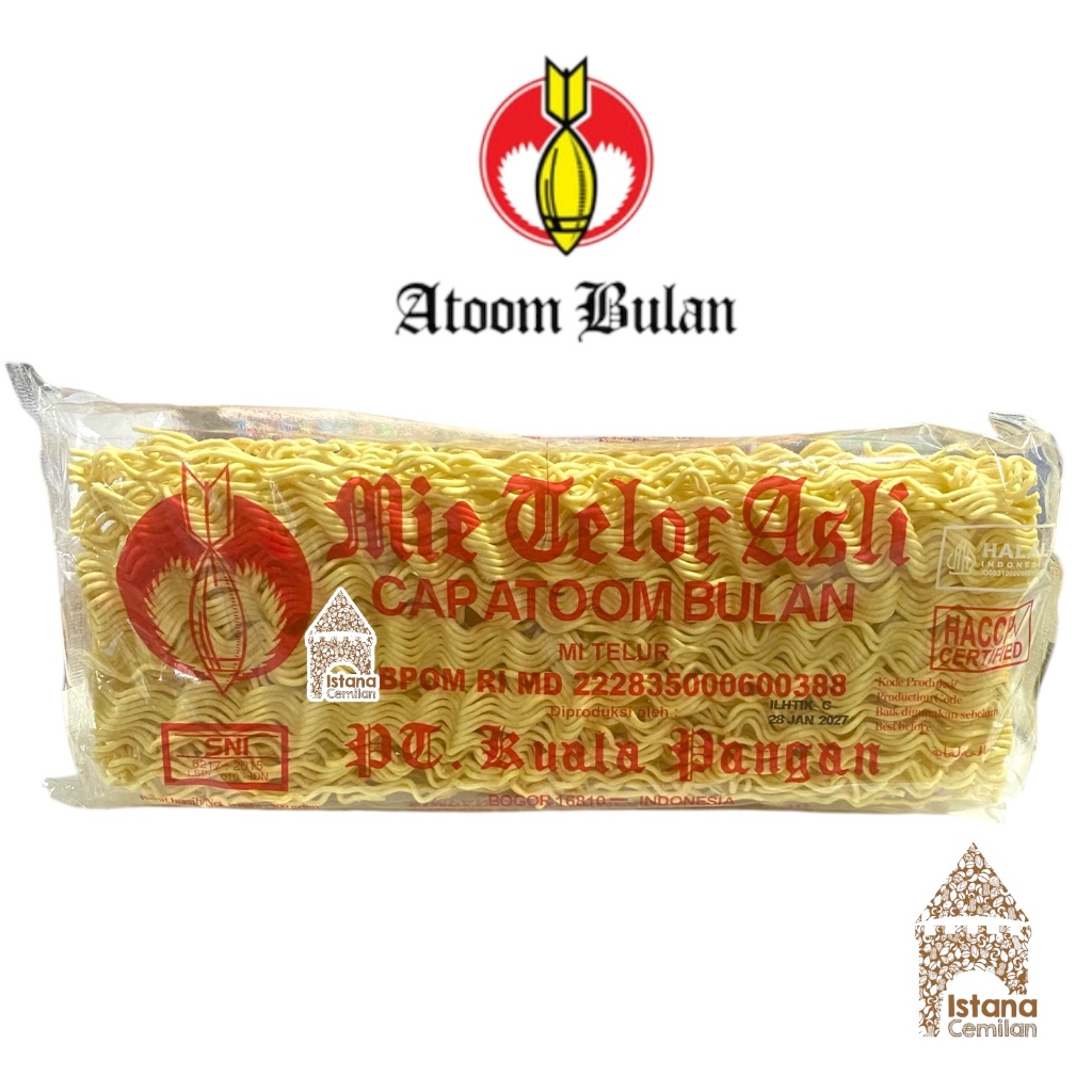 

Mie Telor Asli Cap Atoom / Atom Bulan Mi Telur 200 Gram