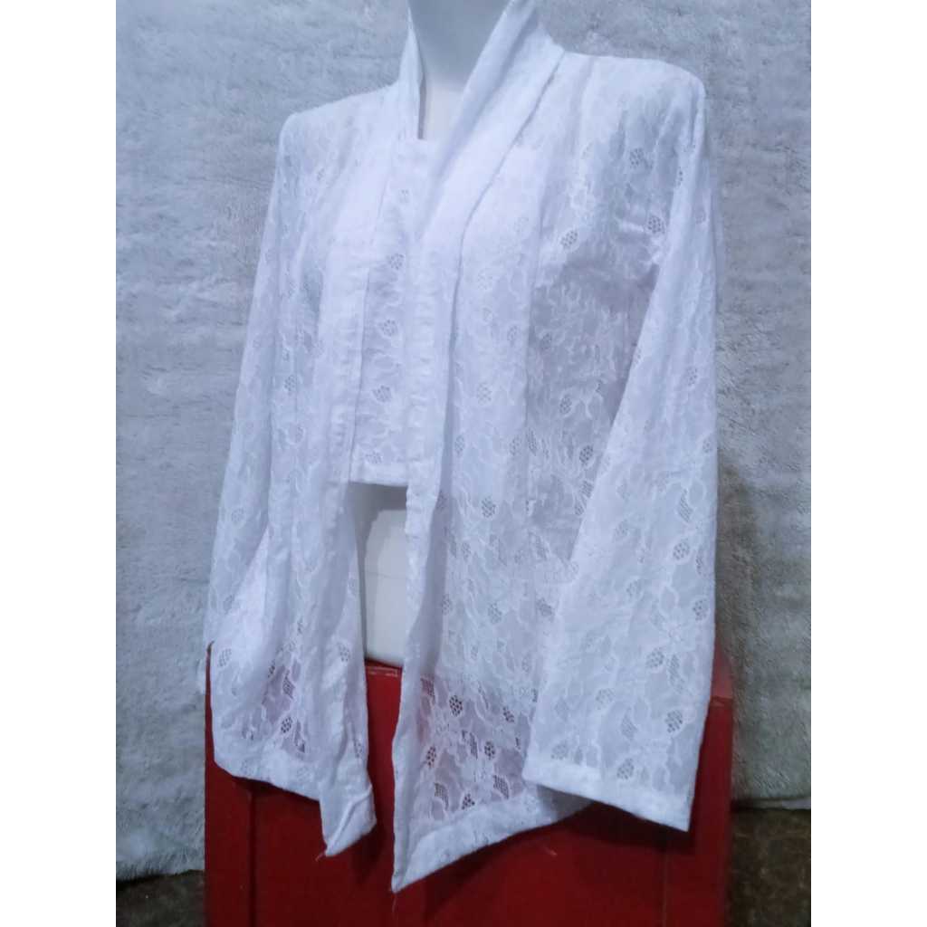 Pakaian tradisional wanita model kebaya brokat kutu baru/baju kebaya lengan panjang brokat tanpa pur