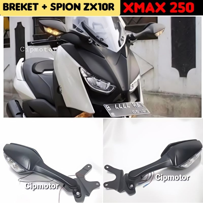 Paket Spion Zx10R motor XMAX 250 Dan Breket Dudukan Spion Serpo Xmax 250 pnp