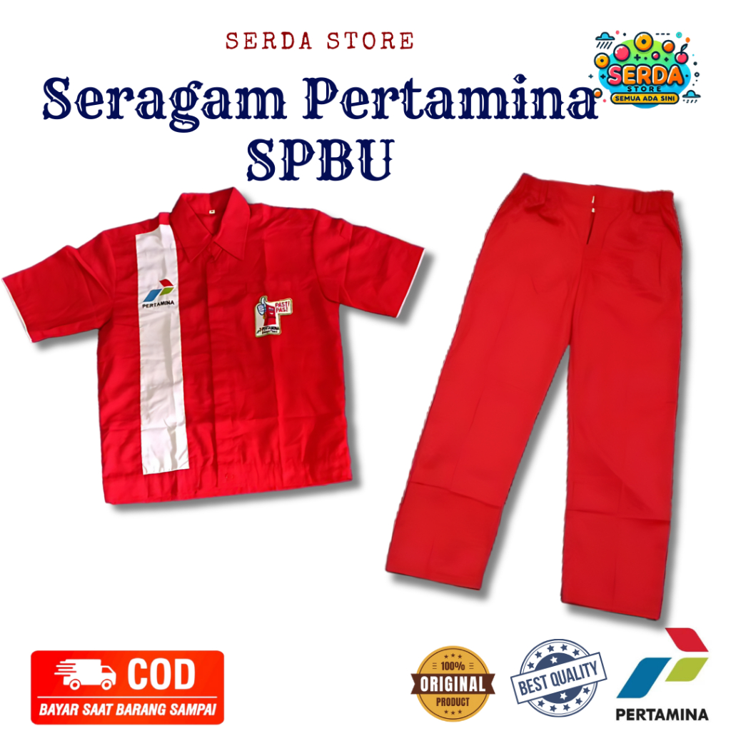 Seragam Spbu Operator | Baju Celana Spbu | Seragam Spbu Merah | Seragam Pertamina | Baju Spbu