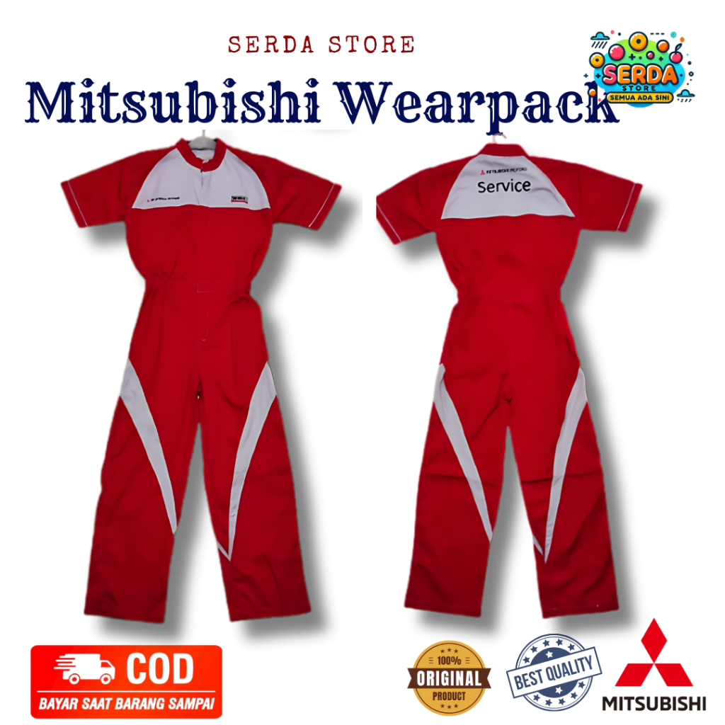 Wearpack Mitsubishi | Seragam Mitsubishi Ori | Seragam Bengkel| Seragam Kerja Pria | Seragam Mekanik