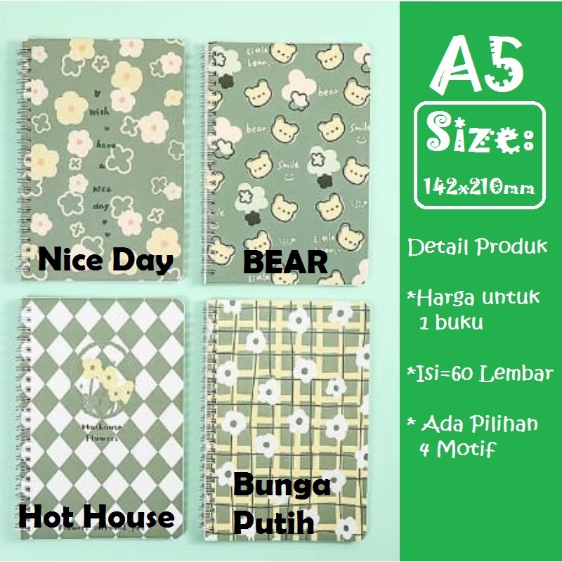 

Buku Tulis A5 Motif Peach Isi 60/Buku Tulis Fancy A5 Isi 60