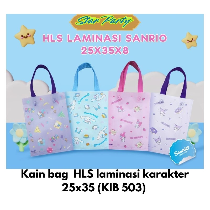 

Tas Motif Sanrio / Kain Bag HLS Laminasi Karakter / Tas Laminasi Karakter 25 x 35 / Tas Hajatan / Tas Ulang Tahun / Tas Bingkisan / Tas Laminasi Karakter / Harga Per Lusin