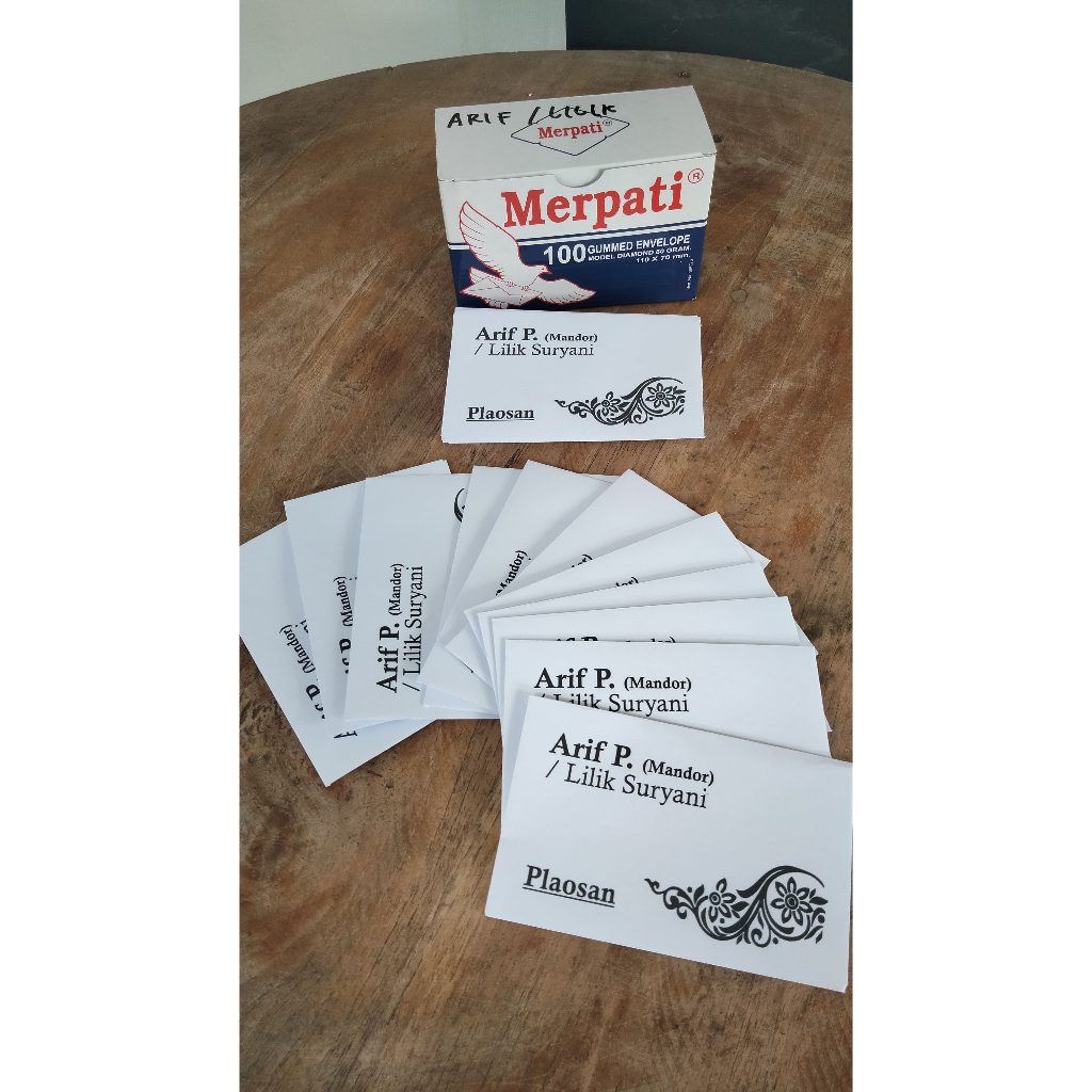 

amplop custom nama, logo & model