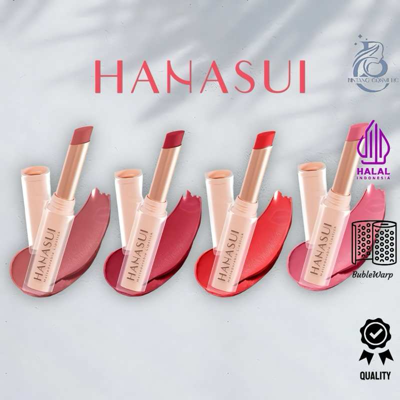 Hanasui Mattedorable Lipstik 10 Warna - Lipstik Hanasui Anti Geser