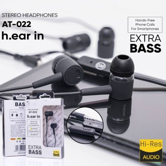 Headset kabel AT 022 Earphone Extra Bass Hedset Henset Hetset