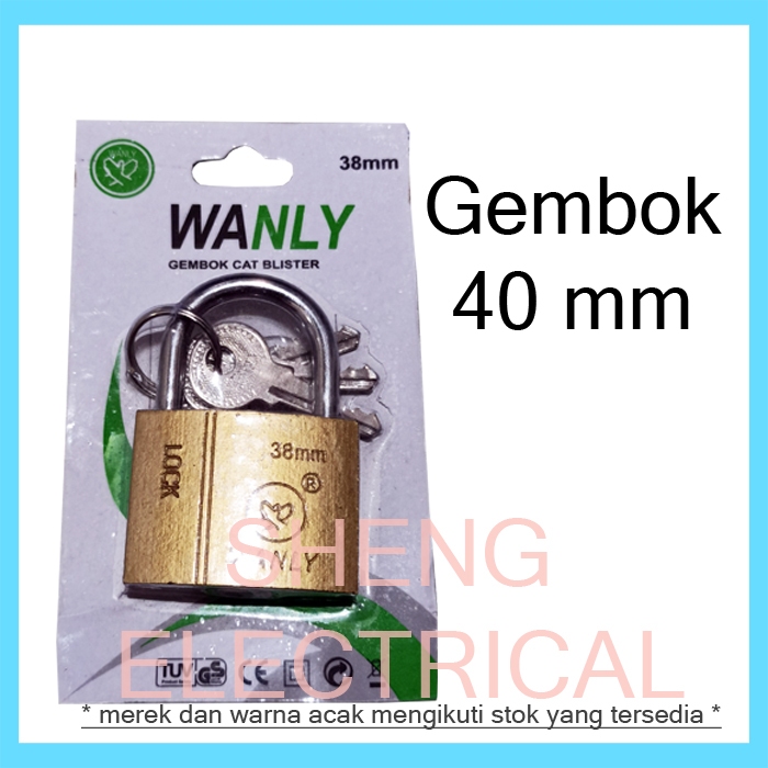 Gembok 38 - 40 mm Gagang Leher Pendek/ Gembok Rumah/ Kamar/ Pagar