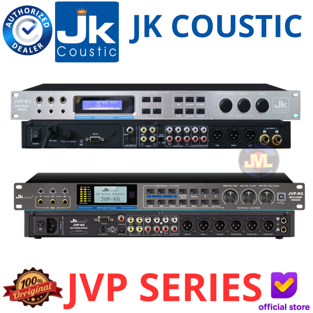 JK Coustic JVP Series JVP-K1 Silver JVP-K6 Digital Karaoke Processor JK Coustic JVPK1 Silver JVPK6