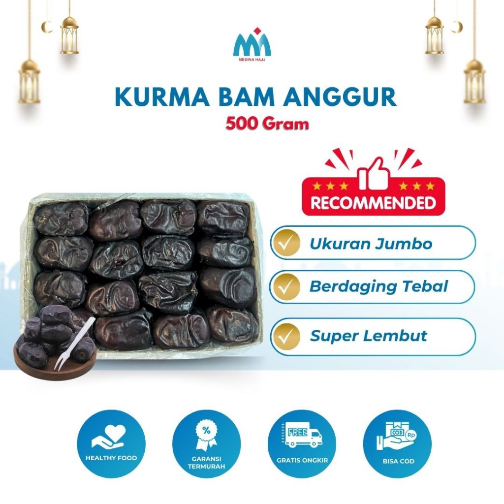 

Kurma Bam Anggur Jumbo 500 gr Kurma Bam Anggur Best Seller Kurma Lembut