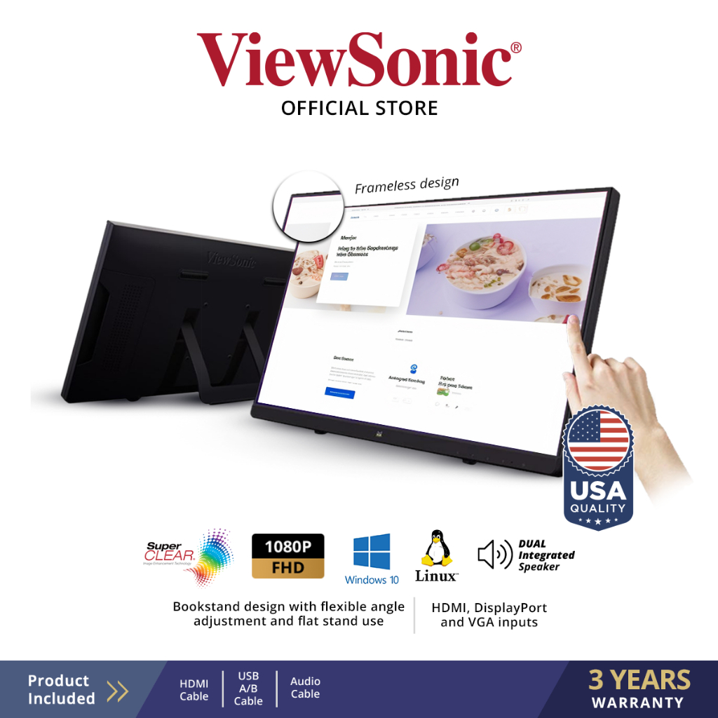 ViewSonic TD2230 Monitor 22" IPS FHD Touch Screen