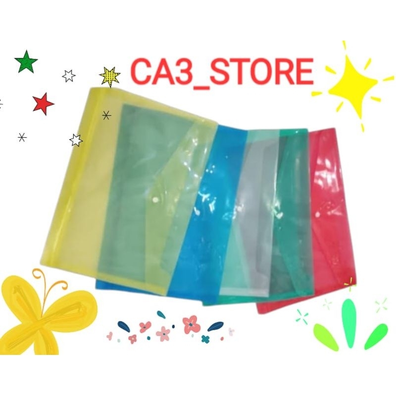 

Map plastik kancing transparan/File bag transparan f4 anti air