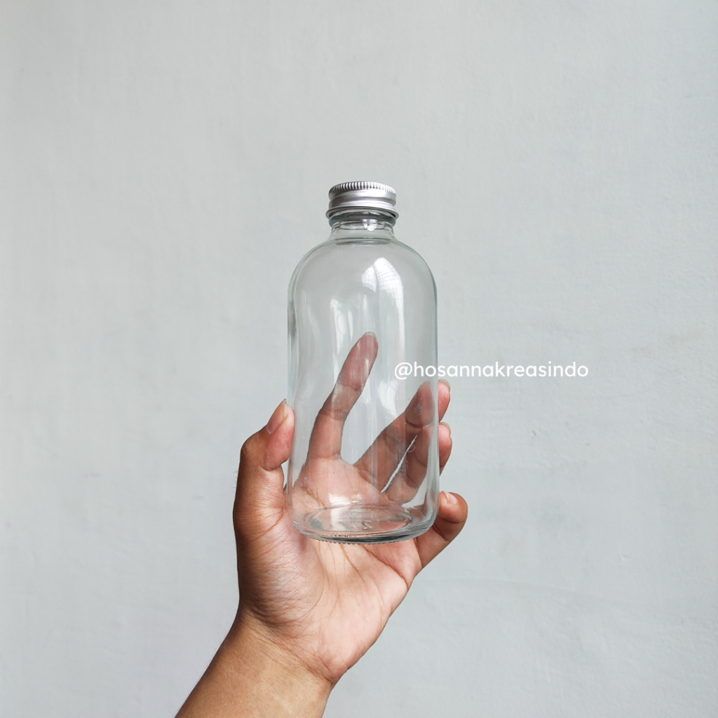 Botol Kaca 250ml / Boston Bottle 250ml Tutup Aluminium
