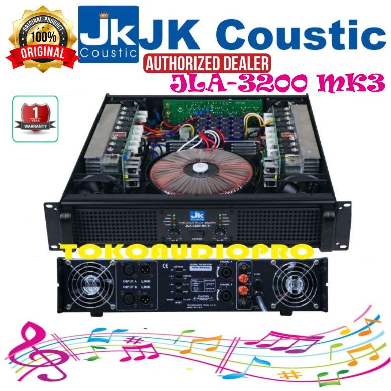 Power JK Coustic JLA-3200 MKIII Power Amplifier Original JLA3200