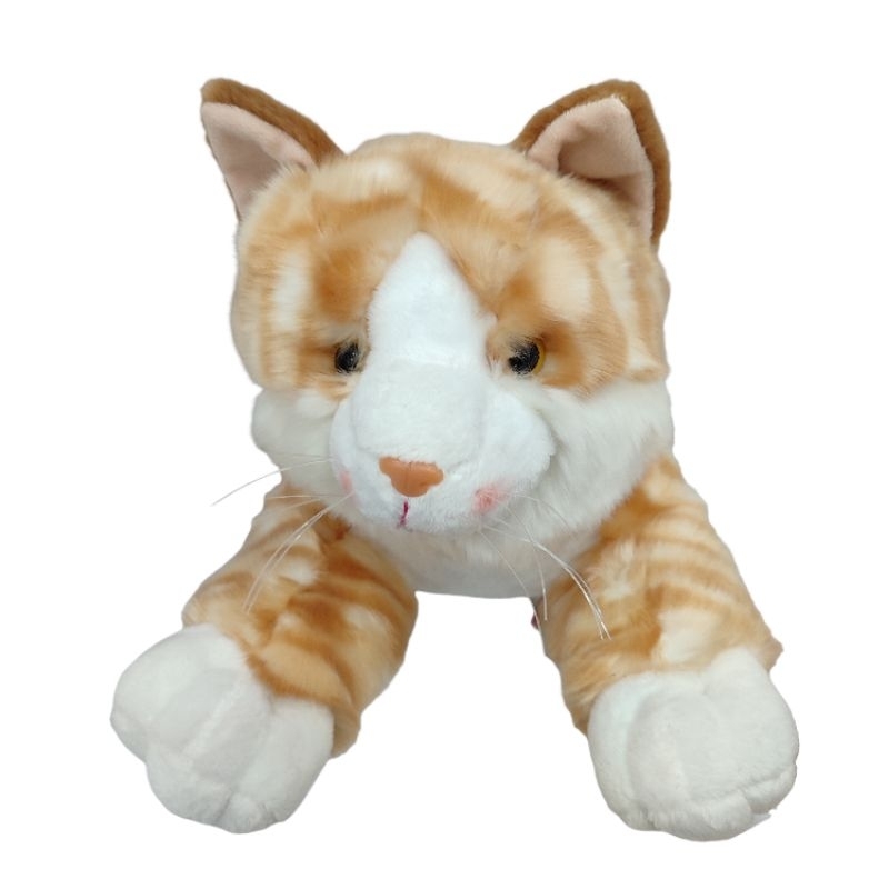 Boneka Kucing Oren Cat Lying Belang Ukuran Xl Lembut