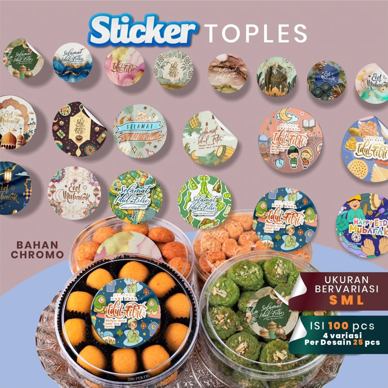 

STIKER TOPLES IDUL FITRI (isi 100 pcs) | STIKER TOPLES LEBARAN | STIKER KUE KERING LEBARAN | STIKER TOPLES BULAT