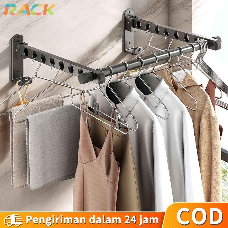 Jemuran Baju Dinding Aluminium Minimalis Jemuran Lipat Gantung Paduan