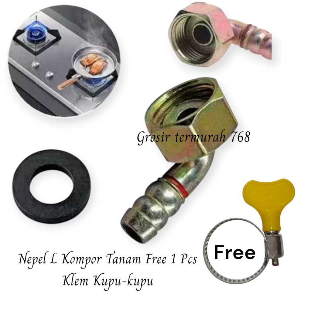 Nepel Selang Gas Sambungan Selang Gas Model Bengkok Untuk Berbagai Macam Merek Kompor Kompor Tanam