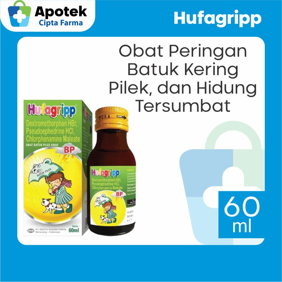 Hufagrip Batuk Pilek Hufagripp Sirup Batuk Pilek Anak Dextromethorphan Pseudoephedrine Obat Batuk Ke