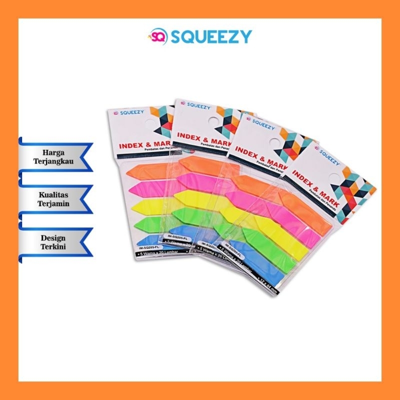 

Stick Note/Pembatas Buku Squeezy (5 Warna x 20 lembar)