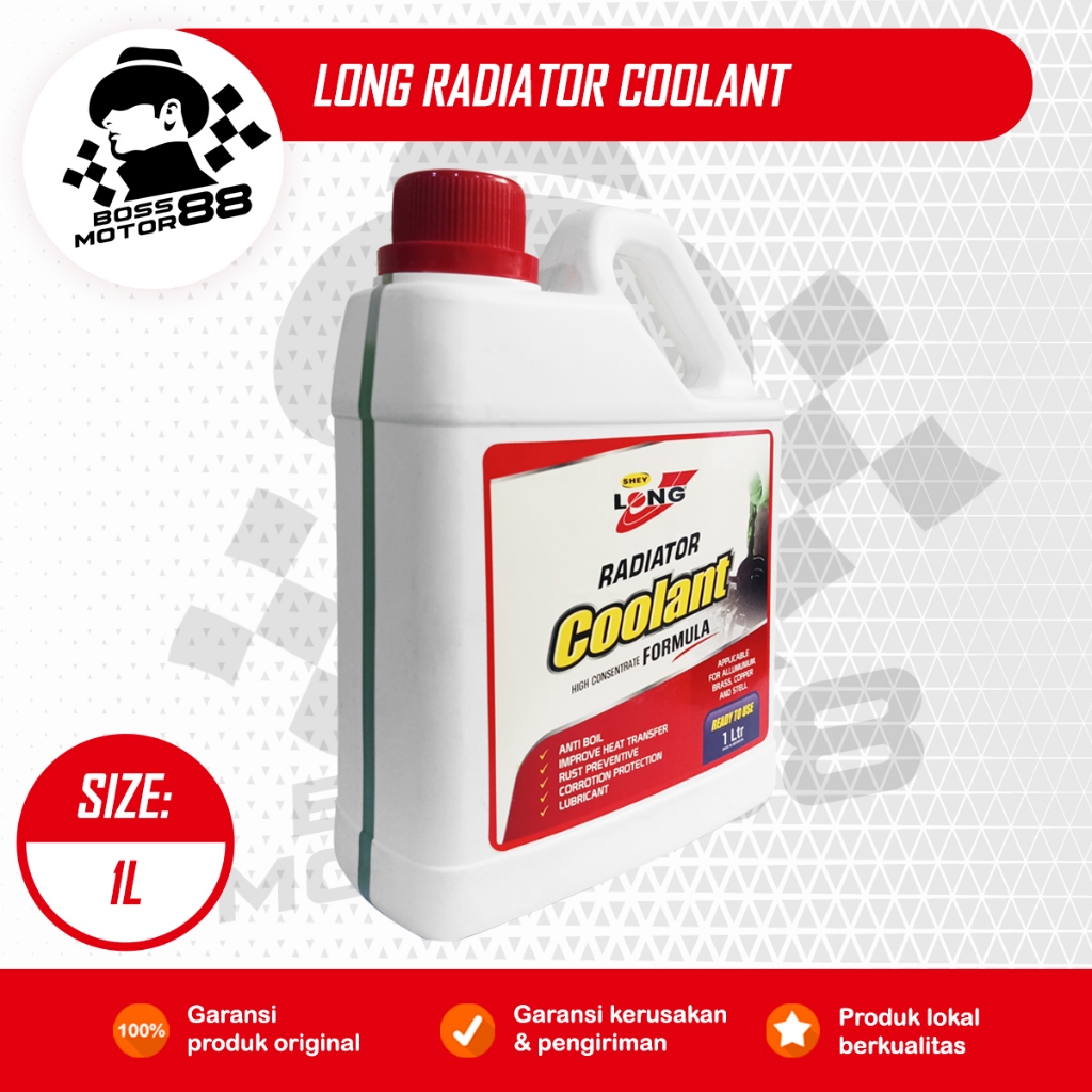 Long Air Radiator Coolant 1L Cairan Radiator Untuk Semua Jenis Motor Mobil Warna Merah Hijau