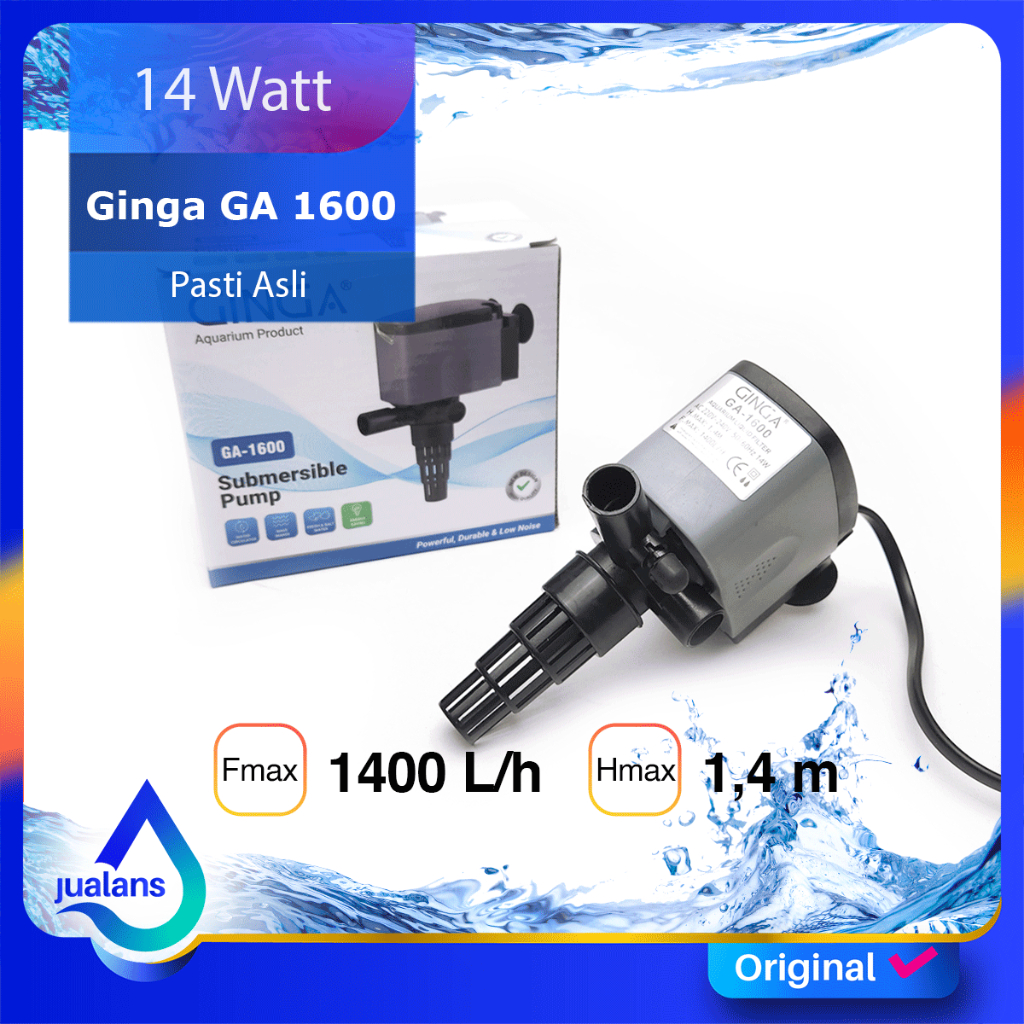 GiNGA GA 1600 Pompa Aquarium Kolam Koi 1400 Lh