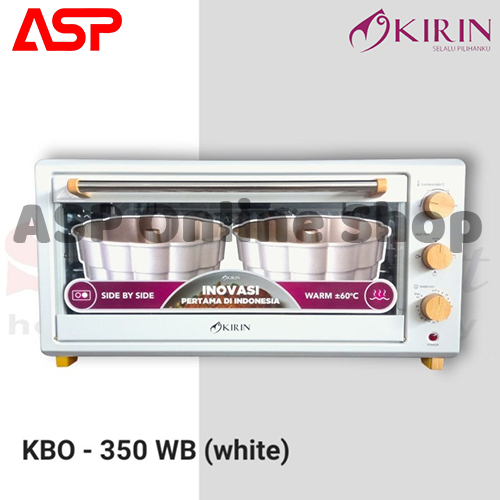 KIRIN KBO 350 WB WIde Body Oven Listrik Pemanggang Lebar Panggangan Putih Low Watt 35 Liter